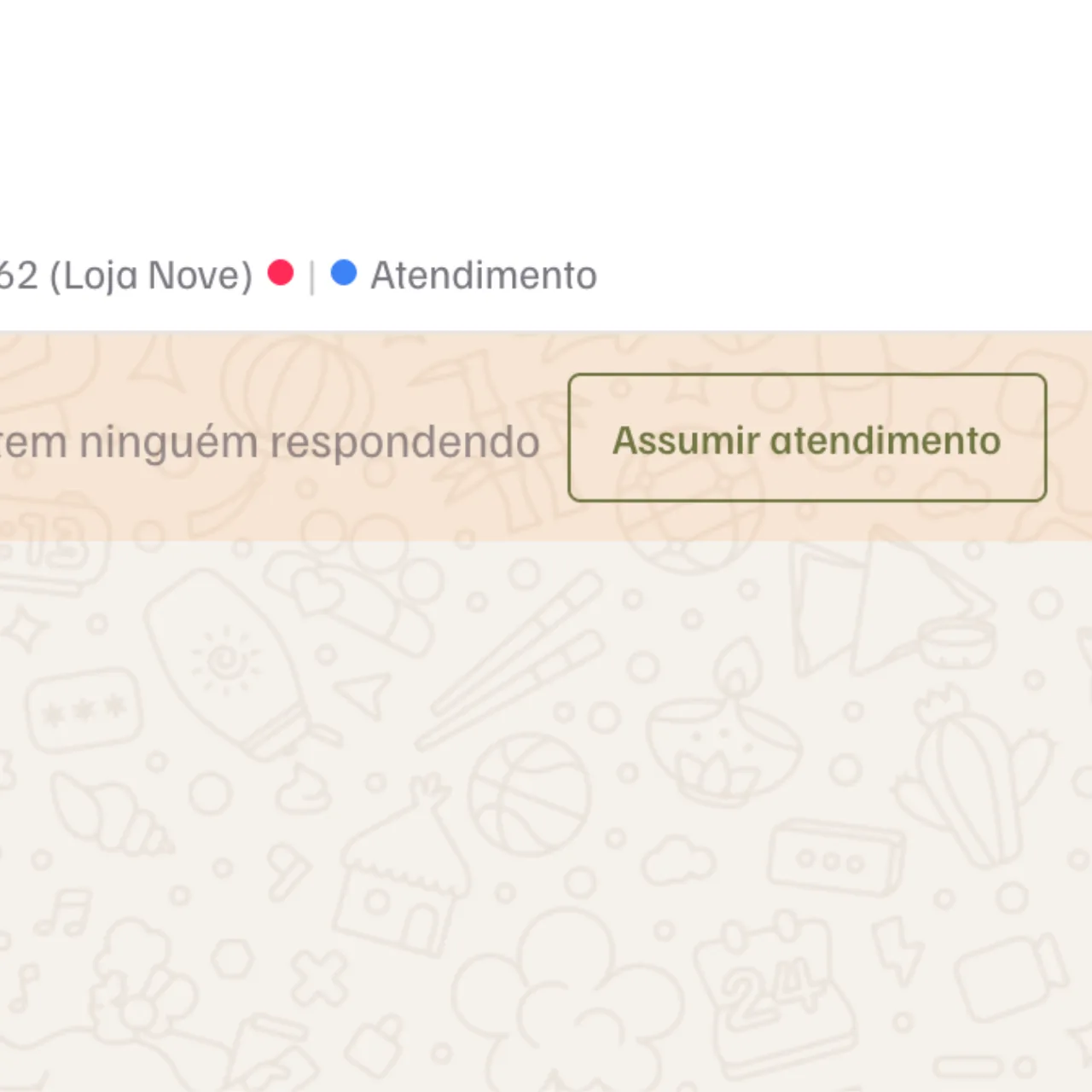 Operador assumindo conversa no painel da Olivia